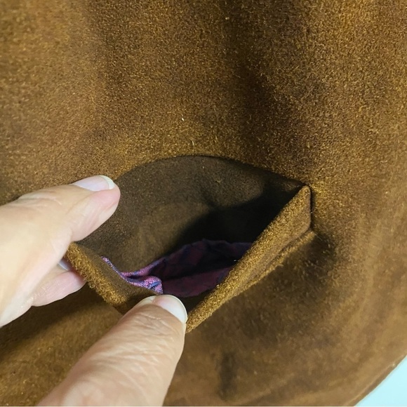 Pypsa Vest Mens size 44 Brown Suede Leather Sherpa lined Vest - Picture 3 of 14